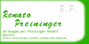 renato preininger business card
