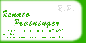 renato preininger business card
